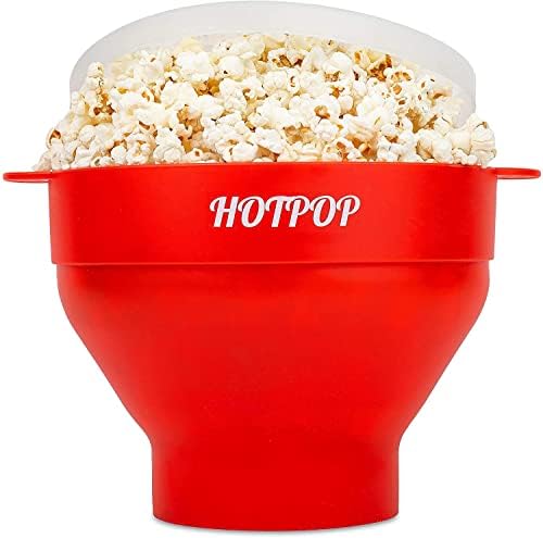 O Hotpop Microwave Popcorn Popper, fabricante de pipoca de silicone, tigela dobrável BPA e lava-louças seguras- 20 cores disponíveis