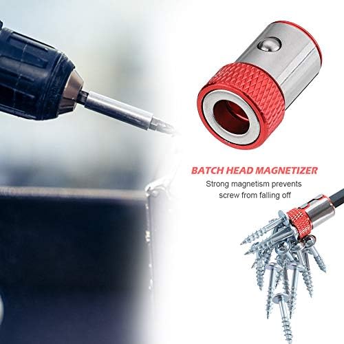 A-xintong 5pcs Chave de fenda anel magnético, 1/4 polegada de 6,35 mm de magnetizador removível Driver magnético motorista hexéfico Bit Bit Magnetizer forte