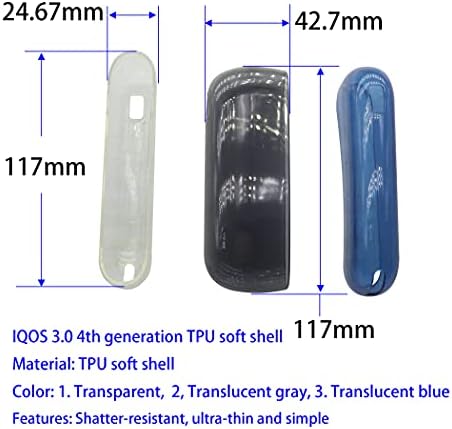 Zuyook brilhante TPU Protetive Shell Compatível para IQS 3.0 TPU Material de plástico macio conjunto completo Proteção Caixa de transporte Anti-pó e arranhões para QI 3 e IQS3 Duo
