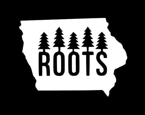 Decalque de raízes de Iowa | Branco | Feito nos EUA por stick isso! | Adesivo para janelas de carro ou caminhão, laptop,