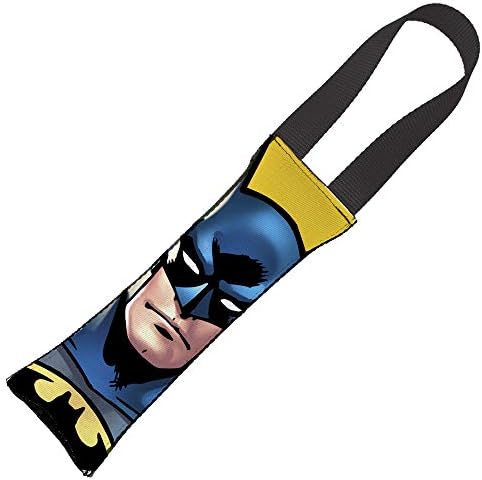 Toço de cachorro Trug de fivela Batman JL Rebirth Face Bat Icon Close Up Yellow Black