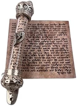 Oração do judaísmo prateada do mezuzah de vidro de Jerusalém non kosher rolagem