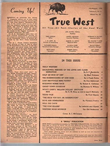 True West 8/1958-Western-Indian Violência-Sacajawea-Wyatt Earp-G