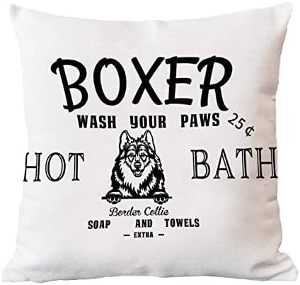 Border Collie Capas de travesseiro Boxer de cachorro Lavar seu amante de travesseiros de pata para cães Presente Pression