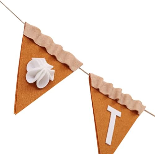 Felt Pumpkin Pie Banner agradecido - decorações de Ação de Graças, guirlanda de especiarias de abóbora, banner agradecido para