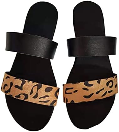 sandálias de praia XIPCOKM para mulheres estampas impressas de tira dupla chinelos planos deslizamentos confortáveis ​​em sapatos de chinelos ao ar livre de verão de verão