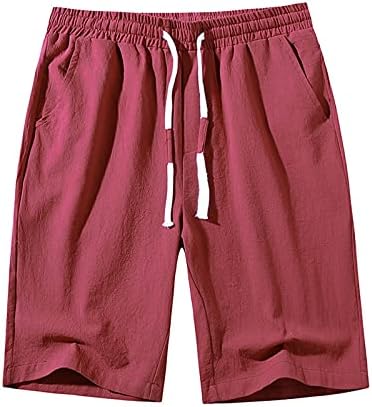 Shorts casuais de linho de algodão para homens de cor sólida shorts atléticos de cordão solto shorts de tecnologia