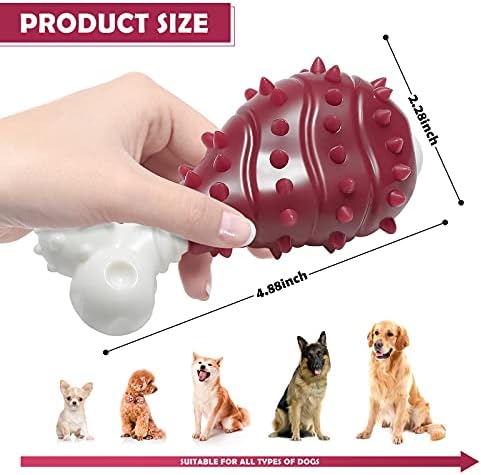 Brinquedo dental de borracha forte para o seu cachorro mastigar ， nylon e brinquedo de osso de borracha reduz o tédio ， de cachorro brinquedos de treinar, mastigar para filhotes médios/pequenos, 2,88 polegadas-4.88 polegadas