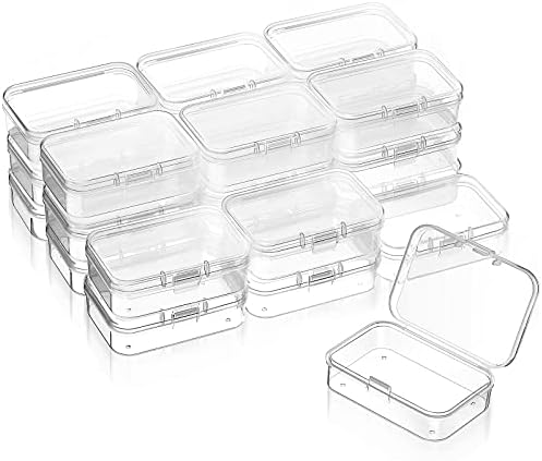 Catinior 24 compactores pequenos contas de plástico transparentes Caixa de contêineres de armazenamento com tampa