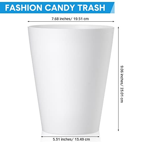 Amyhill 6 Pacote pequeno lixo de plástico lata de 1 galão lixo redondo branco para o quarto do quarto do banheiro e quarto de crianças, mini -cesta de resíduos para mesa de mesa