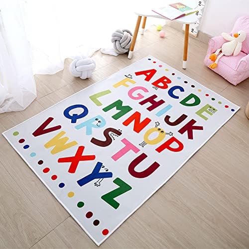 Tapete infantil de alfabetismo miiciuib, colorido carpete de animais coloridos e coloridos coloridos para o quarto do berçário, sala de jogos