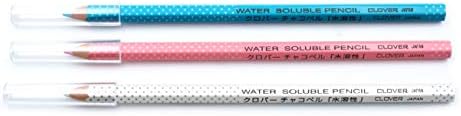 Lápis solúvel em água de trevo, branco, rosa e azul