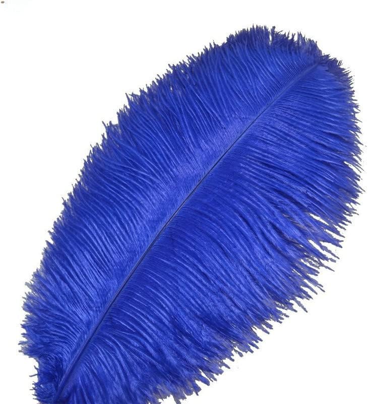 Zamihalaa - 50pcs/lote royal azul penas de avestruz para artesanato 15-70cm Feathers para jóias que fazem jóias penas