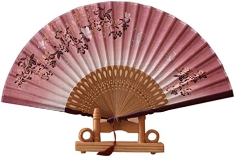 Ventilador de mão holibanna handheld fã de mão fã dobrável fã de mão handheld ventil de bambu dobrável ventilador dobrável ventilador de mão vintage fã dobrável ventilador de linho de bambu flores de bambu manual no Japão Japão Japão