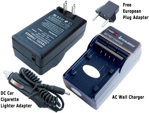 Kit de carregador de bateria de carro de parede AC ITEKIRO para Panasonic VDR-D100EB-S + ITEKIRO 10 em 1 Cabo de carregamento USB