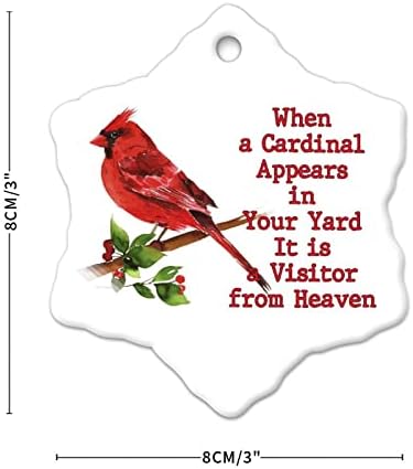 Pássaro vermelho de 3 polegadas quando um aparece ornamentos ornamentos hexágonos para crianças meninos meninas