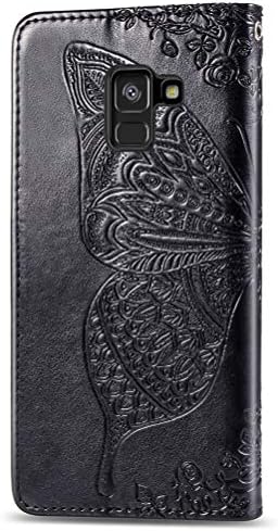 Caso Qivstar para Samsung Galaxy A8 Plus Holder de carteira capa de carteira magnética de couro com capa de proteção protetora