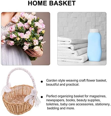 Cabilock Candy Picnic Basket Rattan Plant Bestkets Wedding Flower Girl Basket Petals Store Storage Decoração de casamento romântico