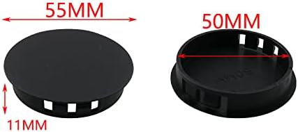 Taodan 10pcs Plugues de orifício preto 50mm/2 plástico redondo plugues de orifício de nó de rubor de plástico Snap no orifício de
