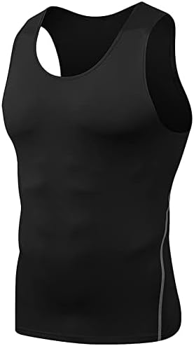 Tanque de compressão masculina de wenkomg1 top de cor sólida de cor ao ar livre de verão Tops de secagem rápida Treino esportivo sub-camisetas L0322