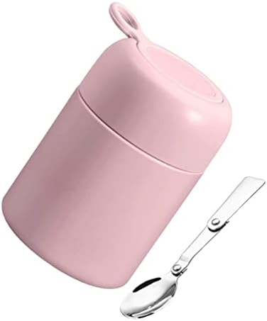 Zerodeko 2pcs dobrável para piquenique para recipiente rosa Isolamento portátil Sopa Sopa Breakfast com ML Office Aço Copo de alimentos Recipientes Escola A vácuo crianças gostosa de mingau inoxidável adulto