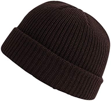 Feminino de malha de inverno chapéu de gorro unissex quente inverno casual chapéu de cor de cor sólida Chapéu de caminhão resistente a scooter chapéu