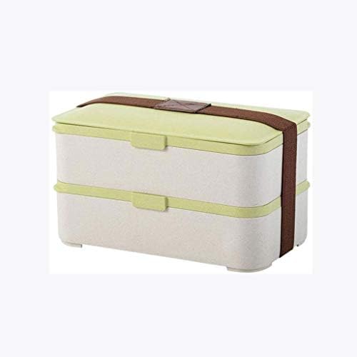 MGWYE Green Isoled Lanch Box - Modern Bento Caixa, Compartilhamento de Isolamento Double de Rice Proteção Ambiental Rice para evitar