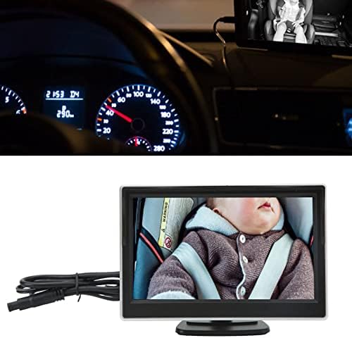 5in carro bebê, espelho HD 800RGB CLEY 120 ° Monitor de câmera do assento traseiro girando 12V a 24V DC para automóvel com infantil com segurança na face traseira
