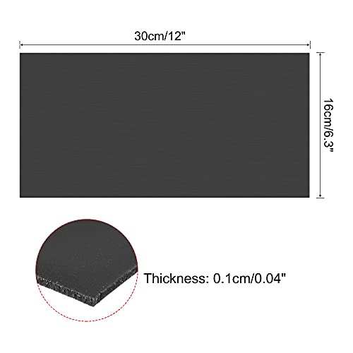 Meccanixity Silicone Rubber Sheet Bat com adesivo 16x30cm/6.3x12inh preto almofada de borracha para a tira de vedação