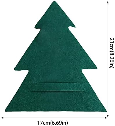 Bolsa de talheres de Natal de cozinha pequena | 4 peças/conjunto árvore de Natal