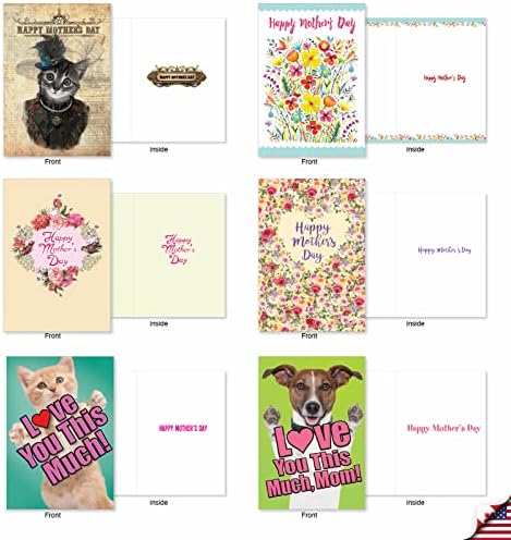Nobleworks 20 Caixas variadas Conjunto do dia das mães Cartas de felicitações com 5 x 7 polegadas envelopes maternamente amor AC10359MDG-B1X20