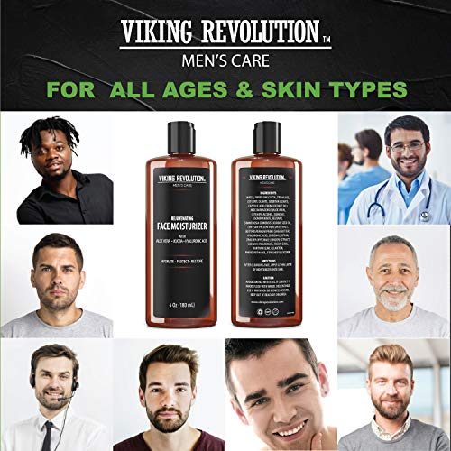Viking Revolution Mens Creme de rosto - Creme de hidratante de rosto natural para homens cuidados com o creme facial anti -rugas e anti -envelhecimento para homens, loção masculina, masculino