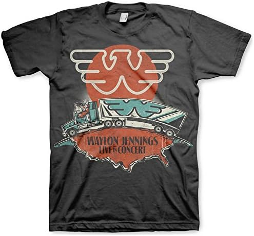 Waylon Jennings Men's Live T-Shirt Gray