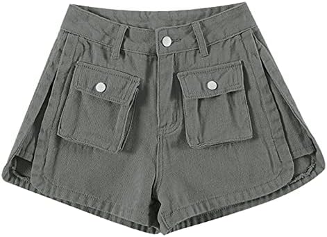 Denim High Caist de perna larga Girls de verão Shorts Hot Women Shorts Sexy calças casuais jeans com bolsos Mulheres mais
