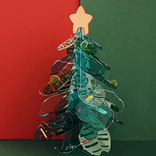 Árvore de Natal acrílica de mesa com estrela árvore de decoração de natal Star Treetop com presente de estrela Treetop