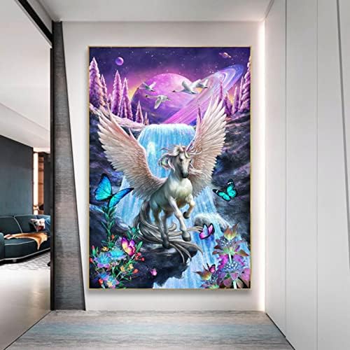 Kit de pintura de diamante CulaSign para adultos, Fantasy Unicorn 5D Pintura de diamante de broca completa por kits de números, Animal Rhinestone Diy Art Home Decor