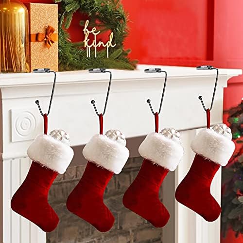 Oyydecor Christmas Stockings Titulares Mantel ganchos cabide Segurança pendurar meias de aperto clipe para decorações de festas de natal