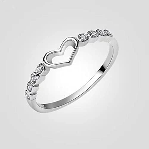 2023 Novo anel de amor de jóias de amor de prata pura conjunto feminino hollow clowmy Heart Heart Jewelry Jewelry Rings Silver Jóias