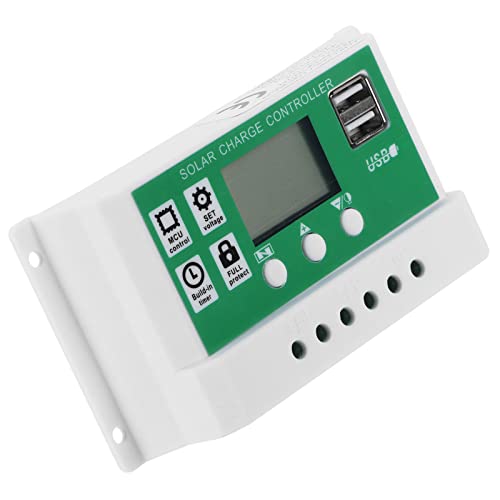 Controlador de carga solar LCD, regulador inteligente da bateria do painel solar com porta USB dupla, Auto Paremeter Ajustável