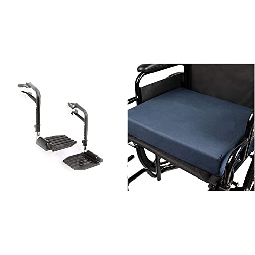 Crente de pés da economia Invacare para cadeiras de rodas padrão, 1 par, almofada de assento T93HEP e DMI e almofada de cadeira para cadeiras de escritório, cadeiras de rodas, scooters, cadeiras ou assentos de carro, FSA HSA elegível