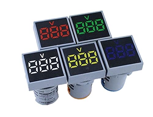 NIBYQ 22mm Mini Voltímetro Digital quadrado AC 20-500V Volt Volt Tower Tester Medidor LED LED Indicador Lâmpada Display