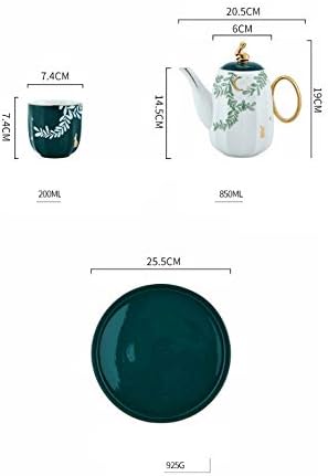 GPPZM Green Tea Set Copo e Canecas Casa Casa Nórdica Bule de Living Cerâmica de Cerâmica de Cerâmica de Cerâmica de Creche com Bandejas de Teaware