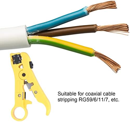 Stripper de cabo, conector de cabo, stripper coaxial para rede e cabos telefônicos, redes manuais ajustáveis ​​de várias