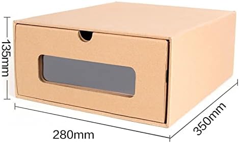 Caixa de armazenamento Caixa de sapatos Armazenamento e classificação A caixa de papel Kraft pode ser empilhada caixa de armazenamento estável com rótulo de identificação Armário de armazenamento transparente Sapatos femininos e sapatos infantis 302112cm