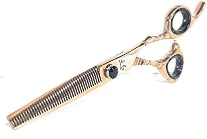Tesoura para cabelo de 7,0 , série Pro Série Pro Rose Gold Profissional Hair Shears, Scissors de ouro rosa deslumbrante