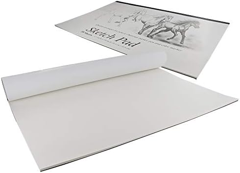 Emraw 18 x 12 Premium Pad Pad Quality Art Paper para lápis, carvão, pastel, caneta e marcador de cores - 20 por pacote