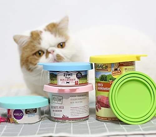 Com dando comida de estimação pode cobrir 3 pacote de silicone pode tampas de tampas para cães gatos molhados de gato,