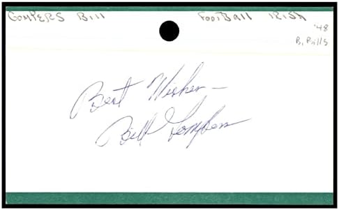 Bill Gompers assinou cartão de índice 3x5 autografado 1948 Bills Notre Dame 87317 - NFL Cut Signature