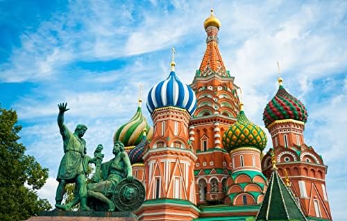 LHJOYSP Puzzles duros para adultos 500 peças Cidade de Moscou Kremlin Saint Basil's Cathedral Russia 52x38cm