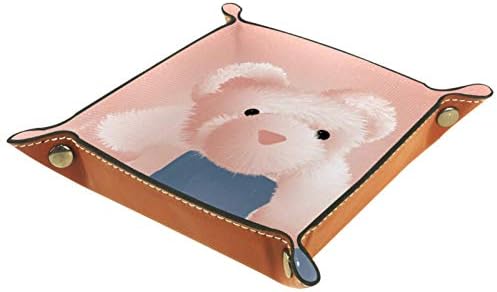 Lyetny Pink Bear Storage Storage Candy Sundries Sundries Bandey Desktop Storage Organizer conveniente para viagem, 16x16cm